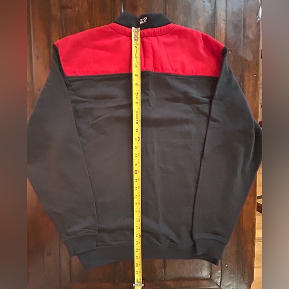 Vineyard Vines Marthas Vineyard 1/4 Zip Pullover Black Red Men's Medium - Picture 5 of 6